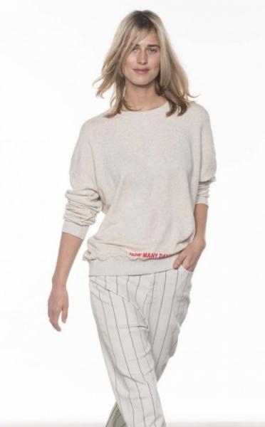 10Days Sweater - white wool melee - 2