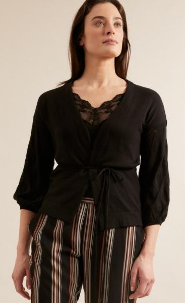 Diamond Knit Cardigan Black - 1