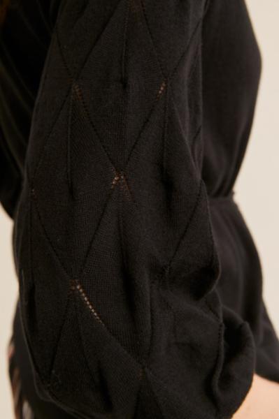 Diamond Knit Cardigan Black - 2