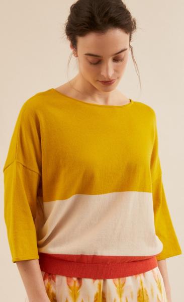 Lanius Multicolor Pullover - Kiwi gold / Red - 1