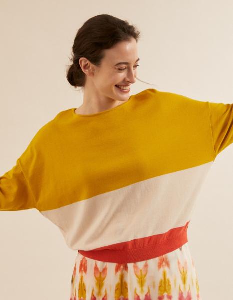 Lanius Multicolor Pullover - Kiwi gold / Red - 2