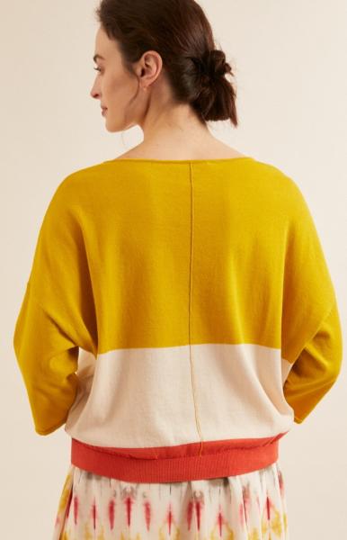 Lanius Multicolor Pullover - Kiwi gold / Red - 4