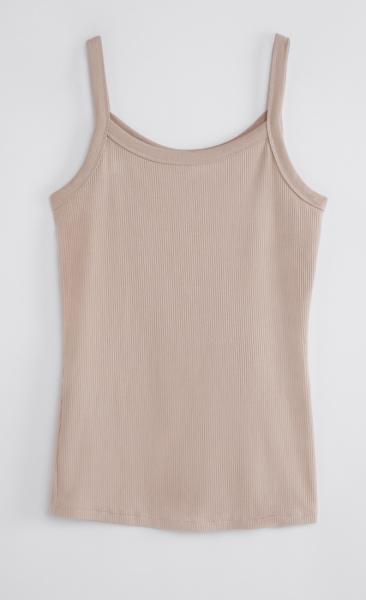 FilippaK Fine Rib Singlet - Sand Beige - 3