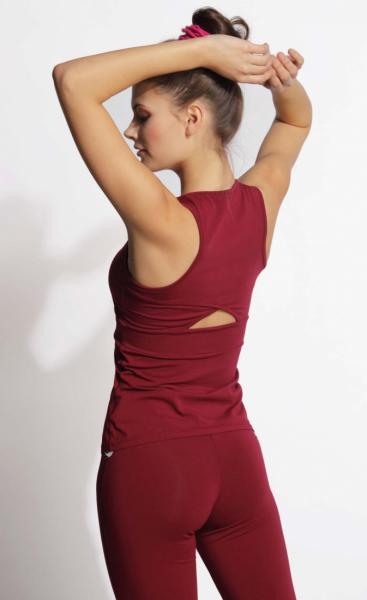 Twisted Back tank Top - Deep Red - 2