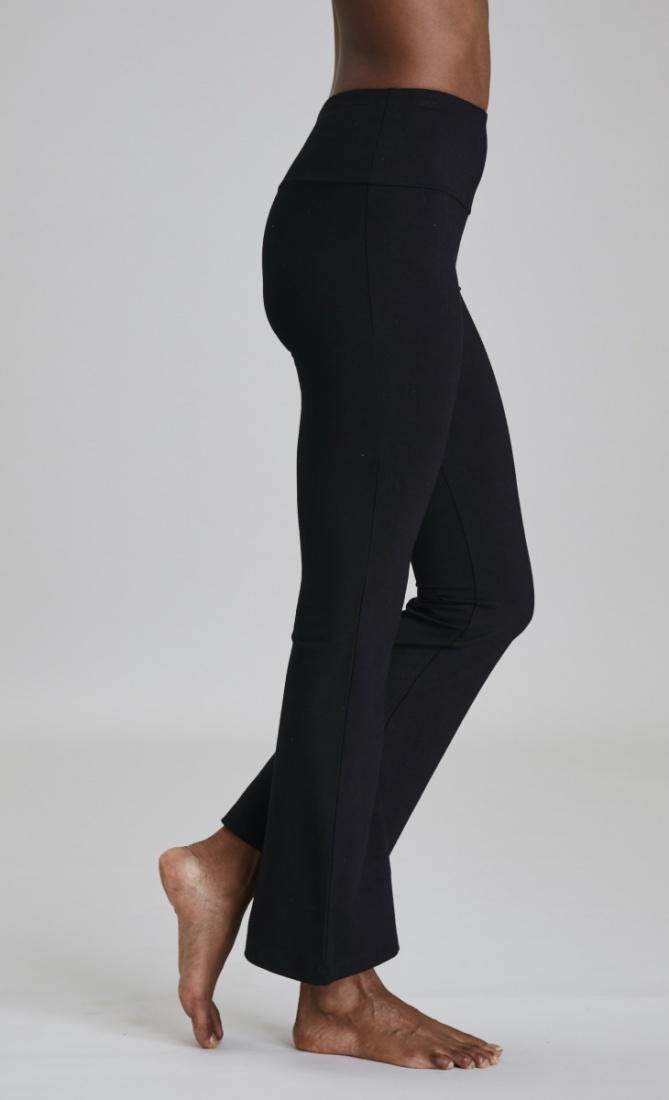 black yoga pants flare long