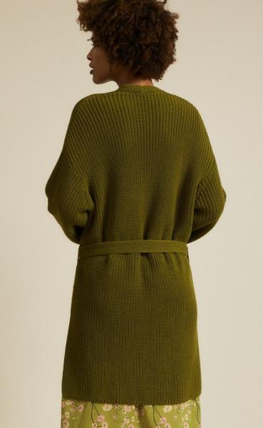 Lanius Cotton Knit Cardigan - Olive - 1