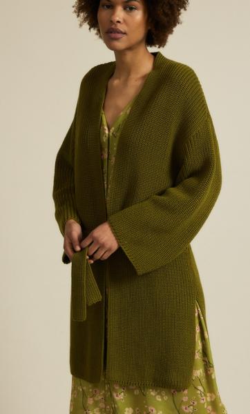 Lanius Cotton Knit Cardigan - Olive - 2