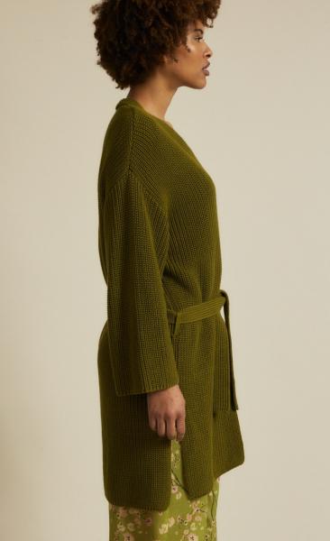 Lanius Cotton Knit Cardigan - Olive - 4