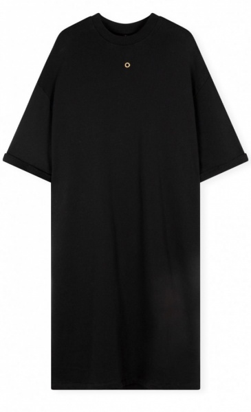 10Days T-shirt Dress Org. Cotton Fleece - Black - 3