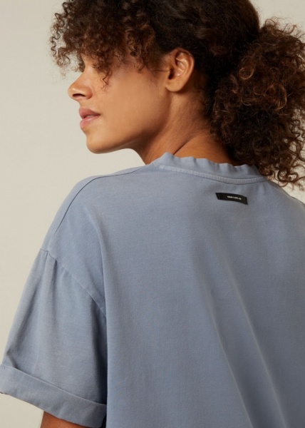 10Days Soft jersey V-Neck Tee - Faded Blue - 1