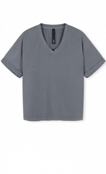 10Days Soft jersey V-Neck Tee - Faded Blue - 3