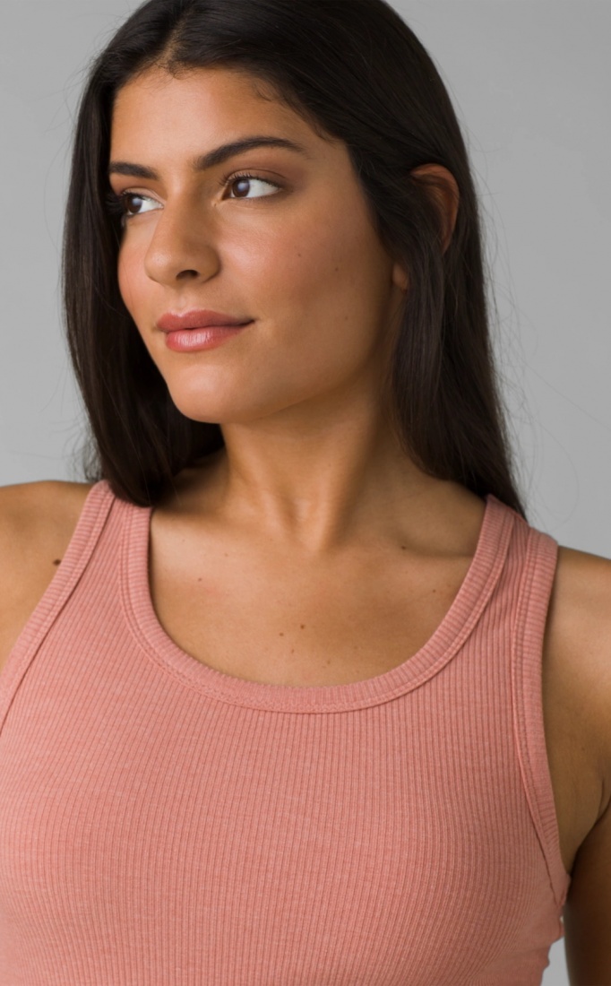 PrAna Foundation Rib Tank - Cloud Blush Heather - Dames - Yoga Specials