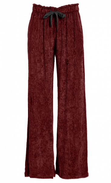 Wide Leg Corduroy Pants - Deep Red