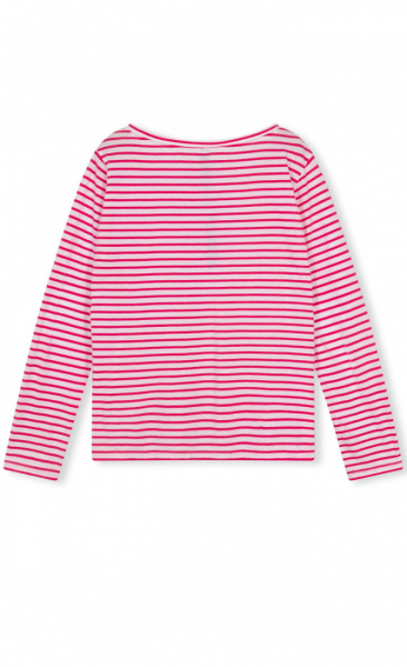10Days Long Sleeve Tee Flamingo Pink Stripe - 5