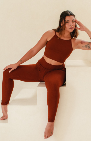 StudioK Eira High Waist Leggings - Burnt Orange - Dames - Yoga Specials