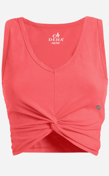 Knot Crop Top - Calypso Coral