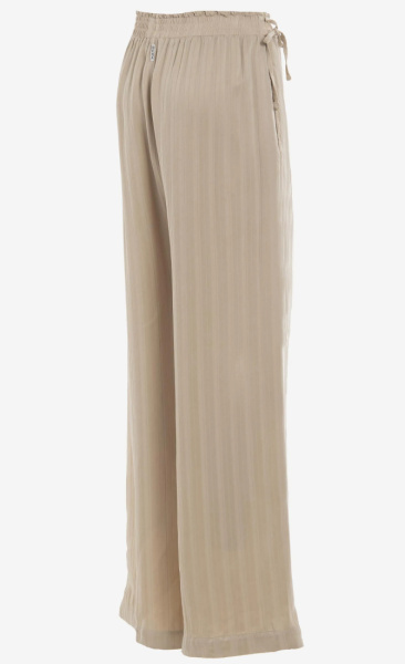 Jaquard Stripe Vegan Silk Wide Leg Pants - 4