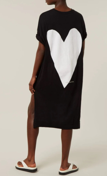 10Days Oversized Tee Dress Heart Black - Dames - Specials