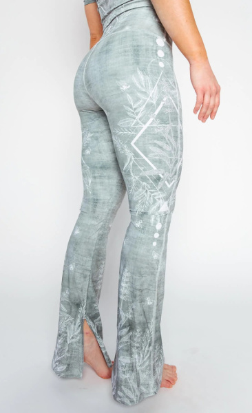 Recycled Split Flare Pants Pure Sage - 1