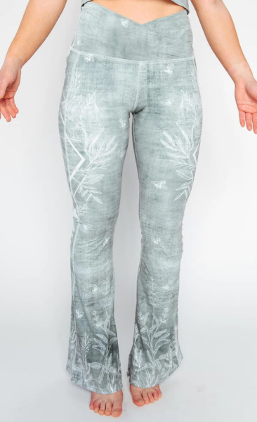 Recycled Split Flare Pants Pure Sage - 3