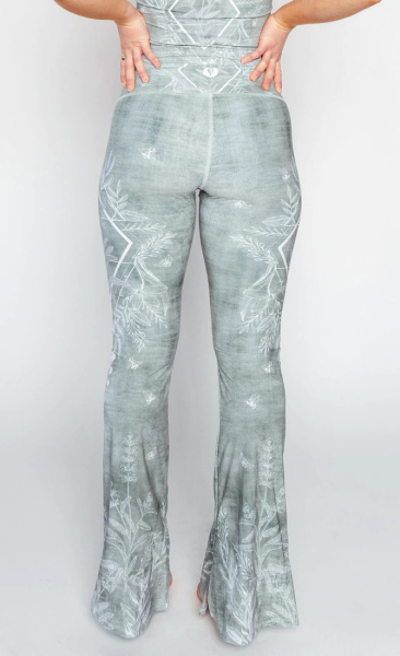 Recycled Split Flare Pants Pure Sage - 4