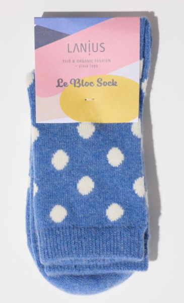 Lanius Warm Knitted Socks Dots - Blue