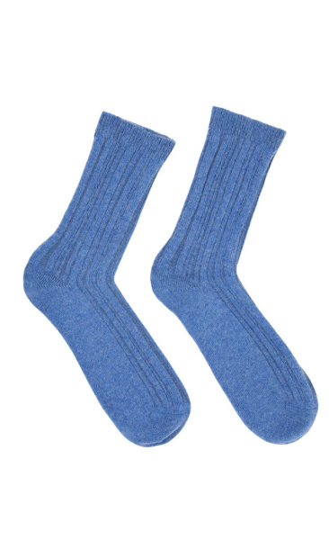 Lanius Warm Rib Knitted Socks - Cloudy Blue Melange - 1