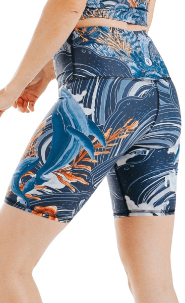Whale Hello Recycled Biker Shorts - 2