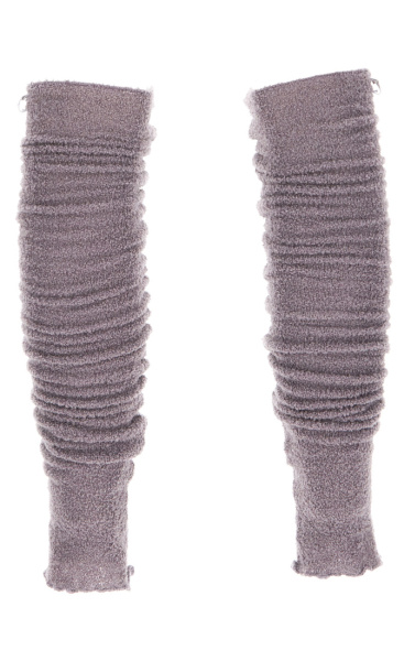 Wool Bouclé Knitted Leg Warmers - Mauve Violet - 2
