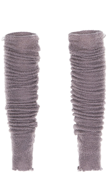 Wool Bouclé Knitted Leg Warmers - Mauve Violet - 3