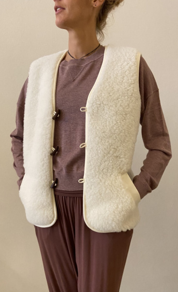 Merino Wol Vest - Pearl - 3