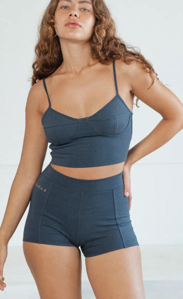 StudioK Edda Bamboo Booty Shorts - Ocean Blue - 1