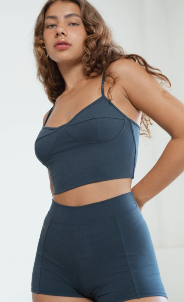 StudioK Edda Bamboo Booty Shorts - Ocean Blue - 2