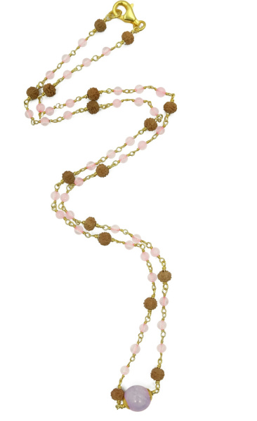 Soka wired Choker Rose Quarz