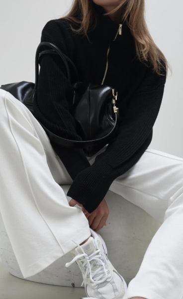 LUNE Olly Zip Sweater - Cream White - 3