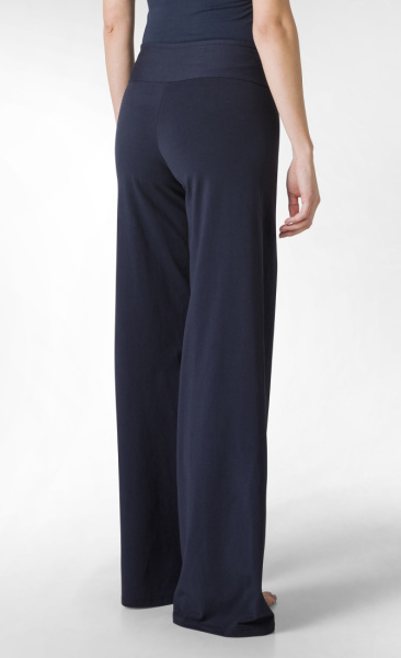 Long Jersey Wide Leg Pants - Blue Night - 2