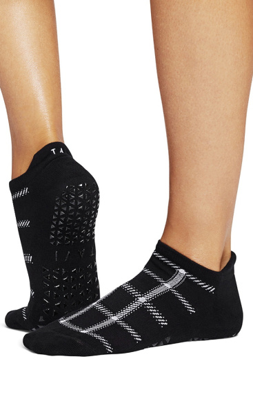 Tavi Noir Grip Socks Savvy - Ebony Plaid