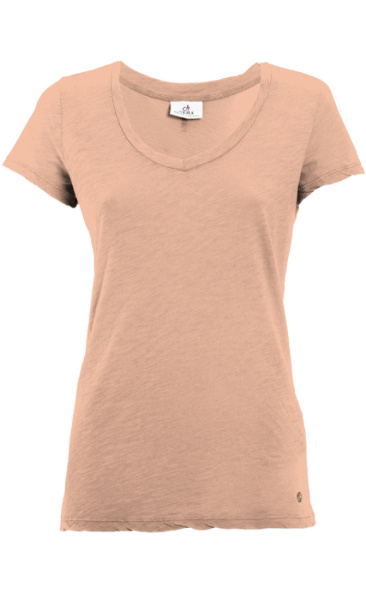 Basic V-Neck Tee - Coral Pink