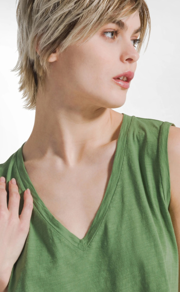 Flowing Tank Top - Bottle Green - 1