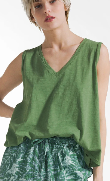 Flowing Tank Top - Bottle Green - 3
