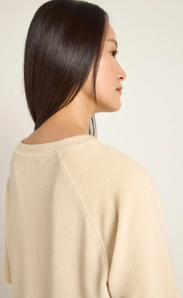 Lanius Velvet Terry Raglan Shirt - Creme - 3