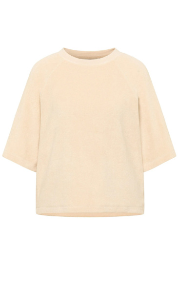 Lanius Velvet Terry Raglan Shirt - Creme - 6