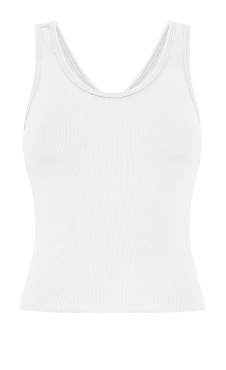 Faded Rib Tank Top - White