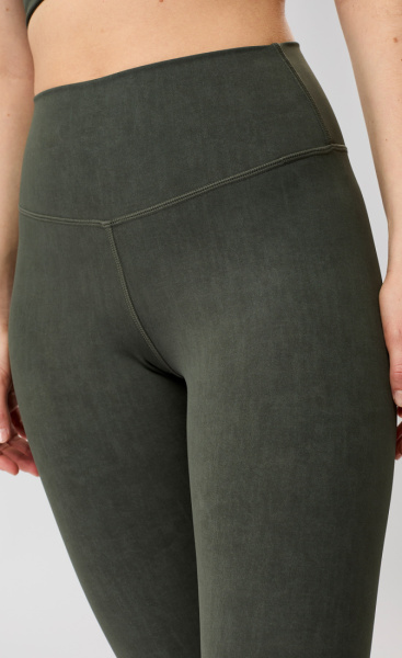 Mandala Mono Printed Leggings - Moss