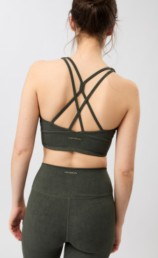 Mandala Mono Printed Bra - Moss