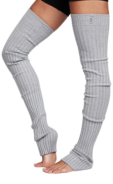 Tavi Ribbed Lange Beenwarmers - Ash