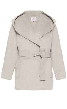 Wool Kimono Coat Salt White