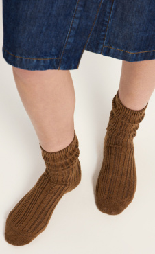 Lanius Warm Rib Knitted Socks - Brown