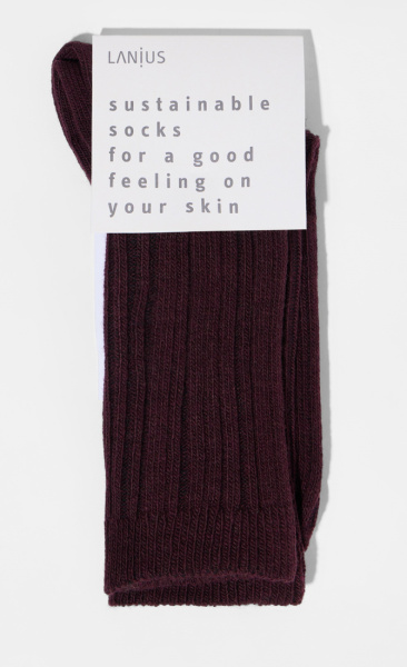 Lanius Warm Rib Knitted Socks - Bordeaux - 1