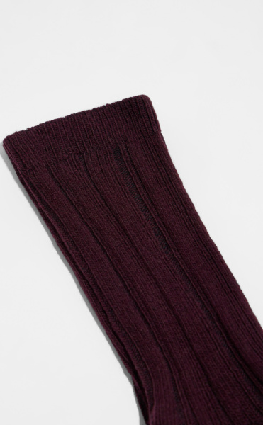 Lanius Warm Rib Knitted Socks - Bordeaux - 4